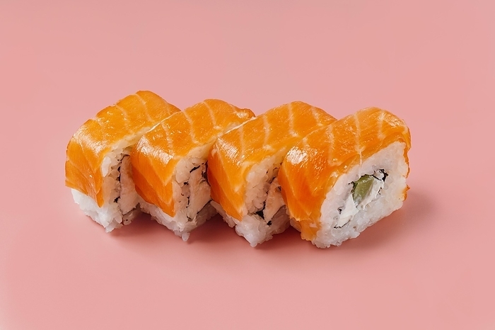 High angle traditional japanese sushi composition