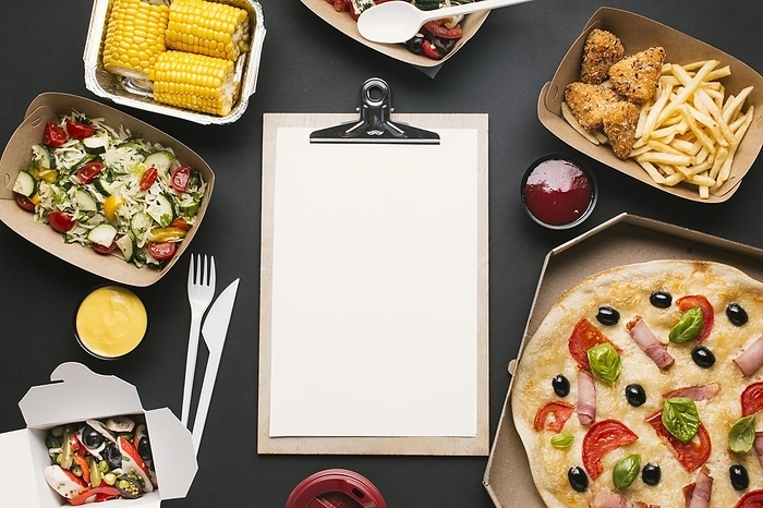 View arrangement with food clipboard