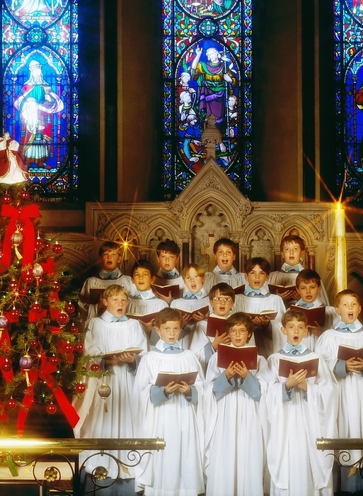Dublin, Ireland St. Patrick s Cathedral, Dublin, Co Dublin, Ireland  Boys  Choir In A 12Th Century Church At Christmas, by The Irish Image Collection   Design Pics