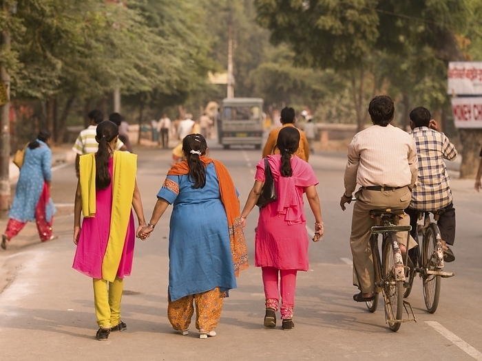 India Women Walking Along A Road  India, by Keith Levit   Design Pics