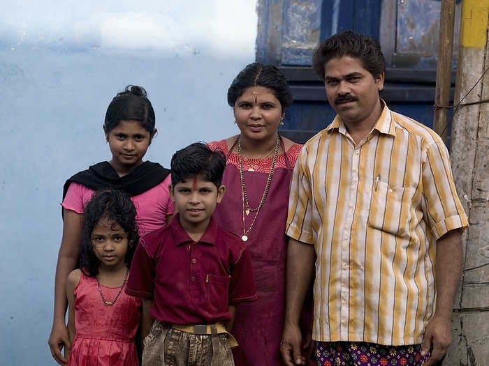 India Portrait Of Well Dressed Indian Family In Front Of Their Home  Kochi,Kerala,India, by Keith Levit   Design Pics