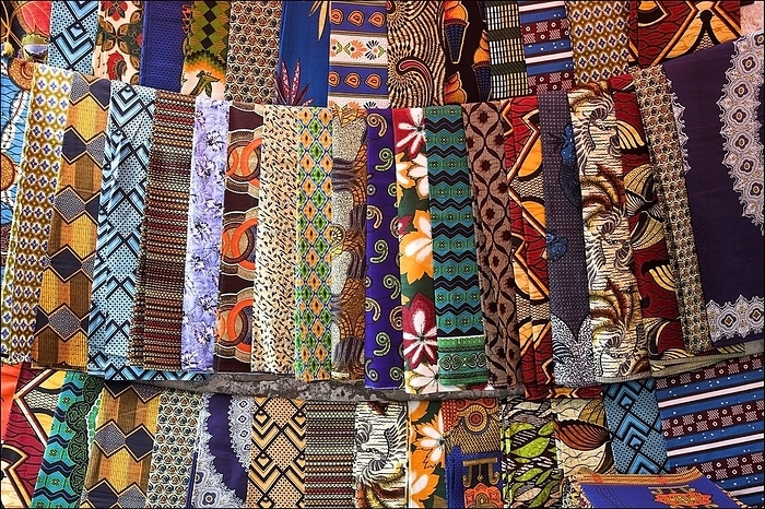 Colourful Display Of Silks; Zanzibar,Africa, by Chris Upton / Design Pics