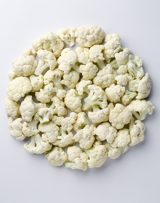 Agriculture - Cauliflower Florets, Medium, On White., by Ed Young / Design Pics