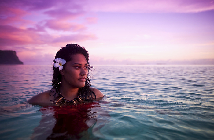 Bathing At Sunset; Savaii, Samoa, by David Kirkland / Design Pics