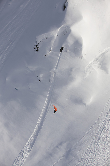 America Person Extreme Snowboarding In Mountains Above Haines, Southeast Alaska, USA, by Dean Blotto Gray   Design Pics