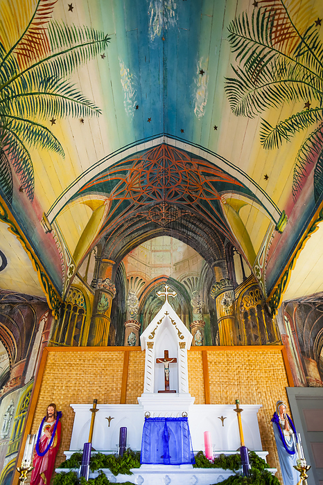 Hawaii Interior Of St. Benedict s Painted Church, Captain Cook  Island Of Hawaii, Hawaii, United States Of America, by Sunny Awazuhara  Reed   Design Pics