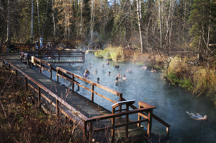 Canada Travelers Take A Break At Liard River Hot Springs Along The Alaska Highway, British Columbia, Canada, by Lucas Payne   Design Pics