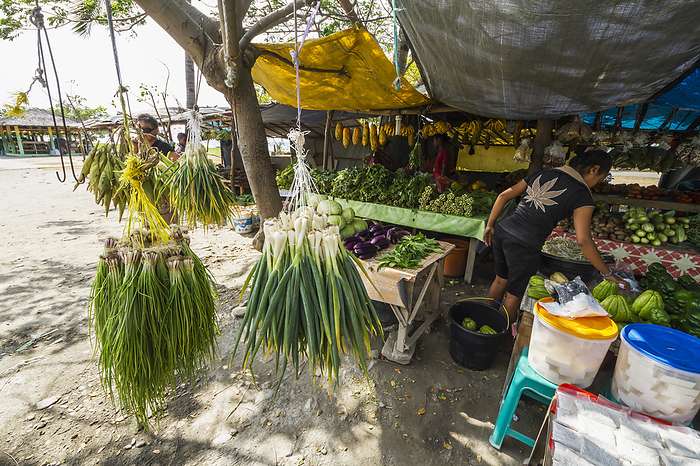 Vendor And Produce For Sale At The Market; Dili, East Timor, by Peter Langer / Design Pics
