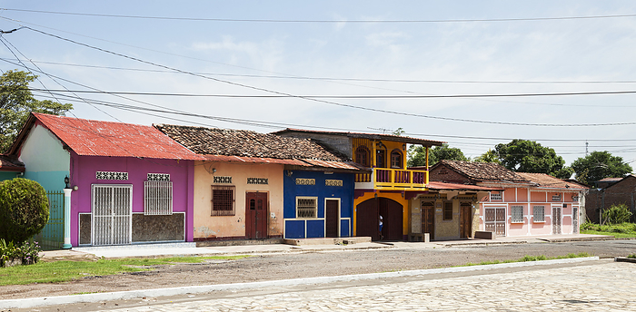 Nicaragua A Row Of Colourful Houses  Granada, Nicaragua, by Leah Bignell   Design Pics