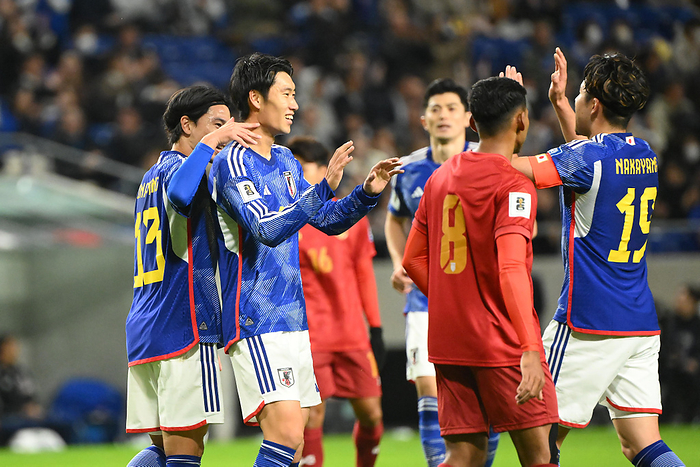 2026 FIFA World Cup Asia 2nd Preliminary Round Kamada adds goal November 16, 2023 Japan national team x Myanmar national team 28th minute of the first half: Daichi Kamata  second from the left  who scored an additional goal Place Panasonic Stadium Suita