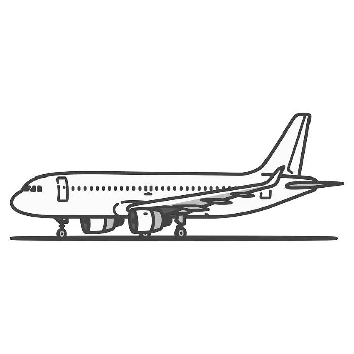 Illustration of an airport cargo or ramp area, or a passenger plane or aircraft parked on the ground.