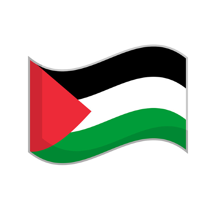 Palestinian flag icon fluttering in the wind