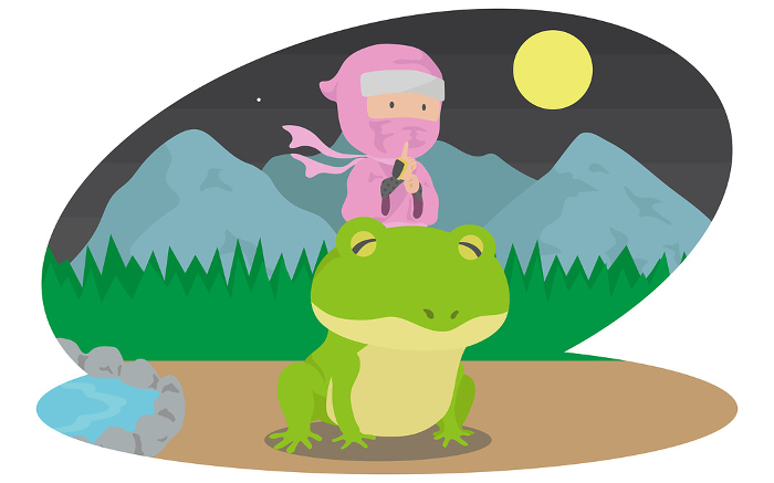 Kunoichi riding a frog