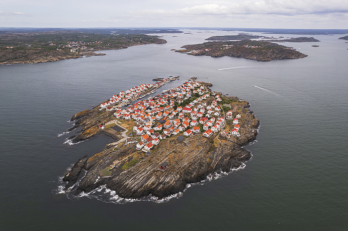 Aerial view of the island and the fishing village of Astol, Tjorn municipality, Vastra Gotaland, Gotaland, Sweden, Scandinavia, Europe Aerial view of the island and the fishing village of Astol, Tjorn municipality, Vastra Gotaland, Gotaland, Sweden, Scandinavia, Europe, by Paolo Graziosi