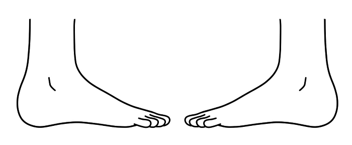 Simple illustration of a human foot seen from the side.