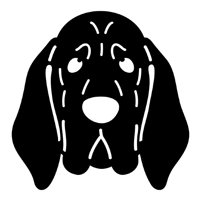Simple and cute bloodhound face silhouette