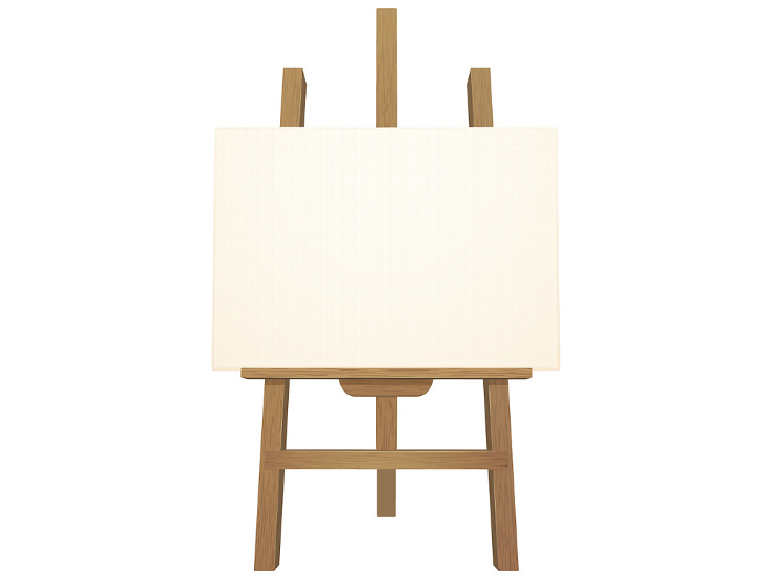 Clip art of canvas and easel