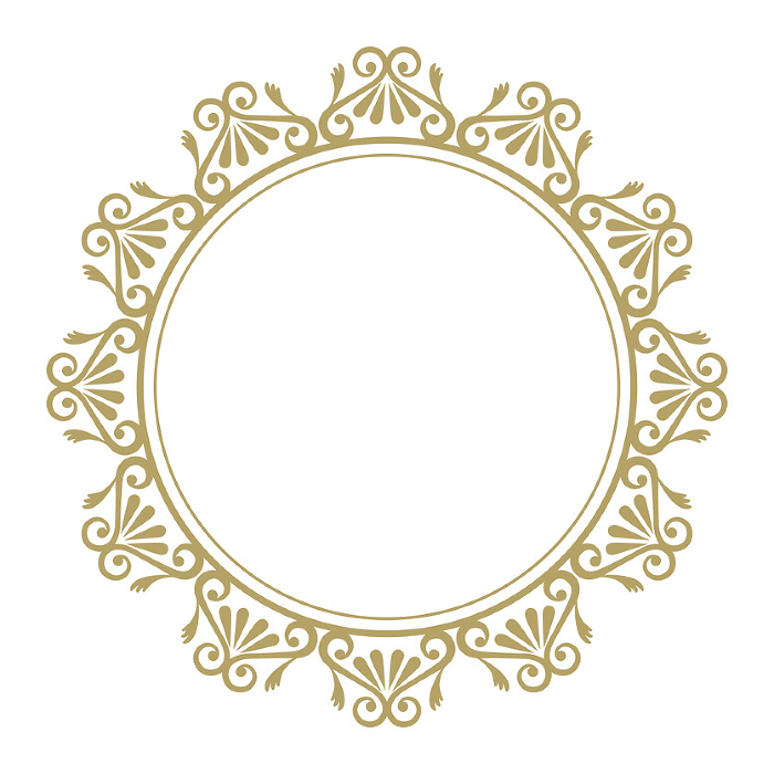 Circular antique gold decorative frame