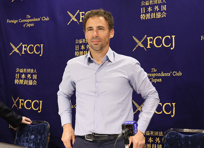Damien Veron, brother of Tiphaine Veron who was missed in Japan in 2018 speaks at the FCCJ November 24, 2023, Tokyo, Japan   Damien Veron, brother of French woman Tiphaine Veron who traveled in Japan and disappeared in Japan s mountain resort Nikko in 2018 speaks at the Foreign Correspondents  Club of Japan in Tokyo on Friday, November 24, 2023. She was missing at the lodging house in Nikko, north of Tokyo, leaving her luggage and passport. Her family believes she was abducted and murded.    photo by Yoshio Tsunoda AFLO 