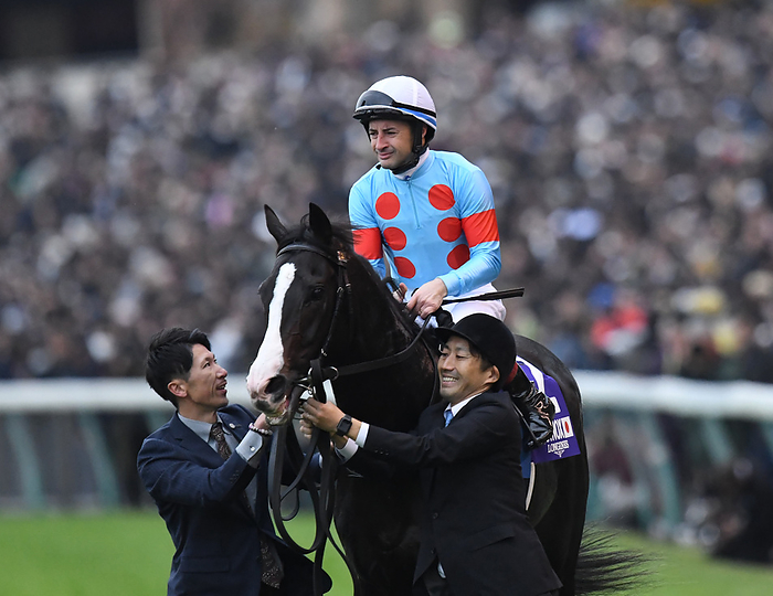 2023 Japan Cup  G1  Won by Equinox November 26, 2023 Horse Racing Race 12R Japan Cup 1, 2nd, Equinox Christophe Lemaire, jockey, discussing with his camp Location   Tokyo Racecourse