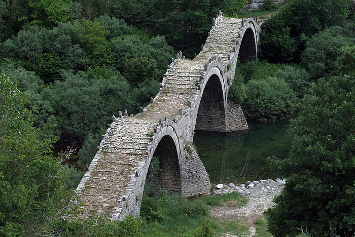 Zagoria, Greece, 2003. Creator: Ethel Davies. The Bridge of Plakidas or Kalogerika, a three arched bridge from the early 19th century, near the villages of Kipoi and Koukouli, Central Zagori, Greece, 2003. Creator: Ethel Davies.