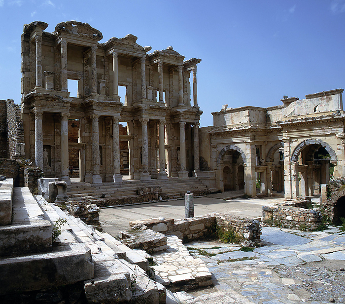 Ephesus, Turkey, 2019. Creator: Ethel Davies. The Library of Celsus, built by the senator Celsus, at the important city of Ephesus, dating from ancient Greek times but lasting through the Romans and medieval eras, Kusadasi, Turkey, 2019. Creator: Ethel Davies.