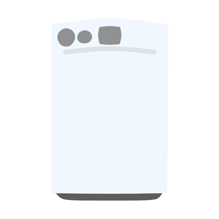 Hand drawn illustration of a simple deformed vertical washing machine.