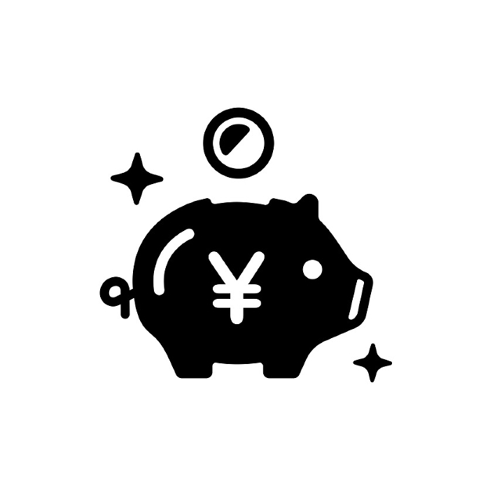 Stock investment and asset management vector icon illustration / savings, savings, accumulation investment, piggy bank