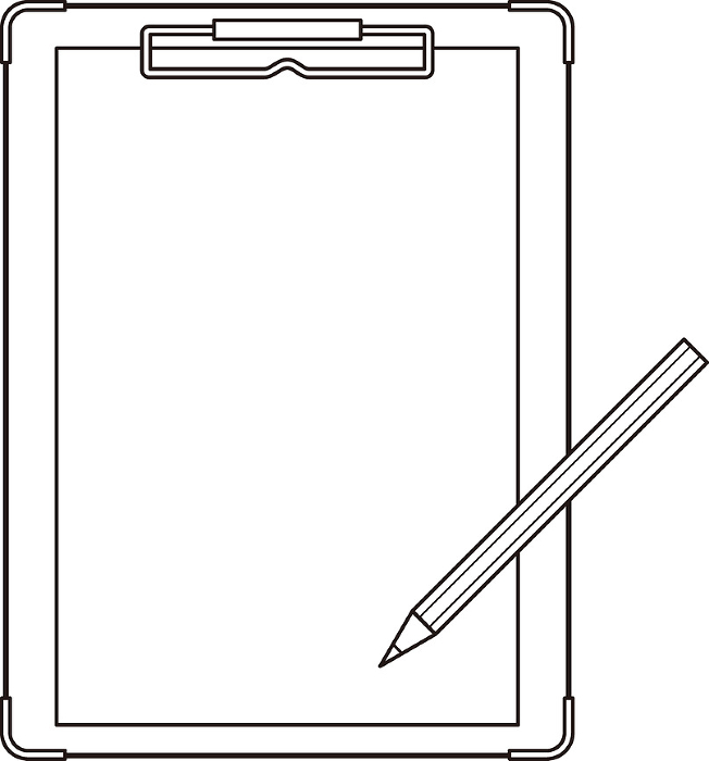 Clip art of pencil and binder