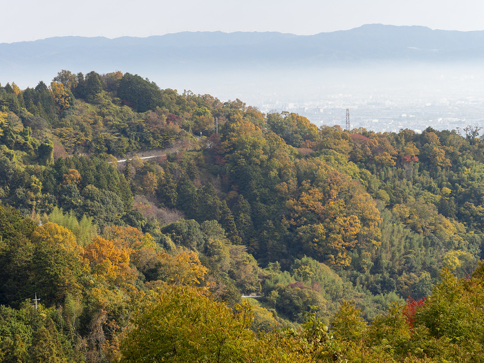 Scenery of Mt. Shigi and the Nara Basin in Autumn