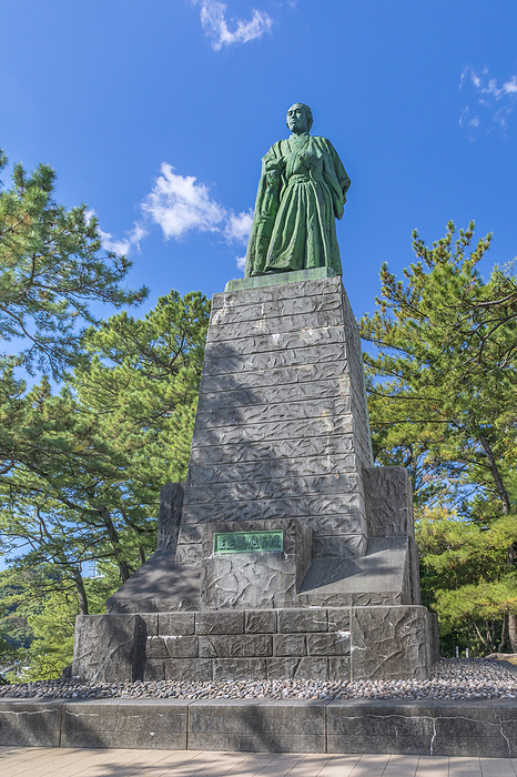 Statue of Ryoma Sakamoto at Katsurahama Park, Kochi Prefecture