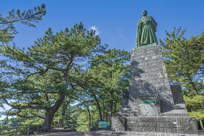 Statue of Ryoma Sakamoto at Katsurahama Park, Kochi Prefecture