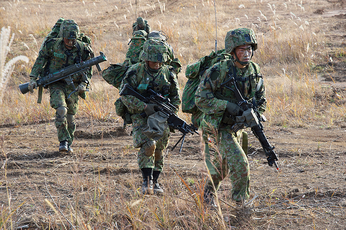United Kingdom and Japan joint military exercise  Vigilant Isles 23  in Japan Members of Japan Ground Self Defense Force take part in the Japan Ground Self Defense Force and British Army joint military exercise  Vigilant Isles 23  at Ojojihara Maneuver Area in Miyagi Prefecture, Japan on November 23, 2023.
