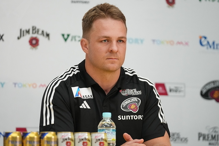 Tokyo Suntory Sungoliath press conference Tokyo Suntory Sungoliath s nwe player Sam Cane attends a press conference at the Ajinomoto Stadium in Tokyo, Japan on November 28, 2023.  Photo by AFLO 