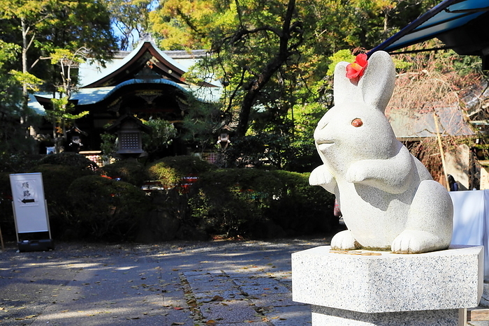 The guardian rabbits of Okazaki Shrine Kyoto City, Kyoto Prefecture