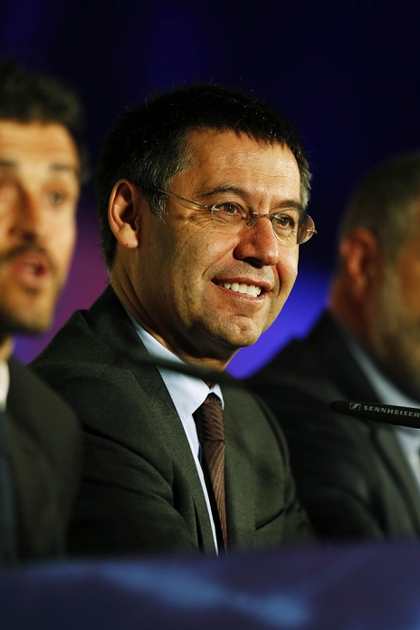 New Barcelona Manager Appointment Press Conference President Bartomeu Josep Maria Bartomeu  Barcelona , MAY 21, 2014   Football   Soccer : FC Barcelona s new head coach Luis Enrique attends a press conference in Barcelona, Spain.  Photo by D.Nakashima AFLO 