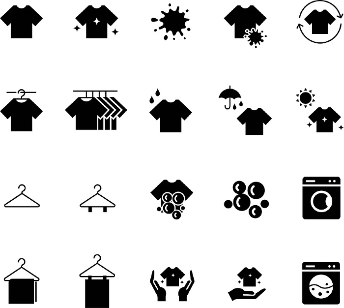 Clothes silhouette icon set