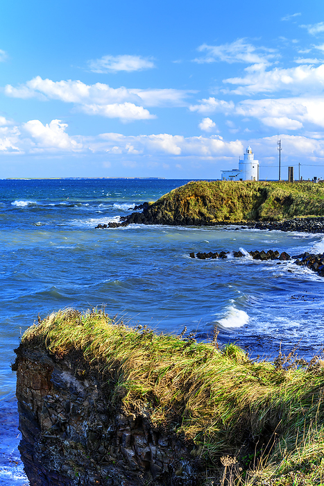 Distant view of Cape Nasabu Lighthouse and the Himai Islands, Hokkaido
