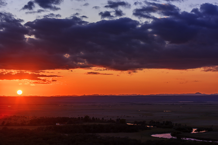 Sunset over Kushiro Marsh from Hosooka Observatory, Hokkaido
