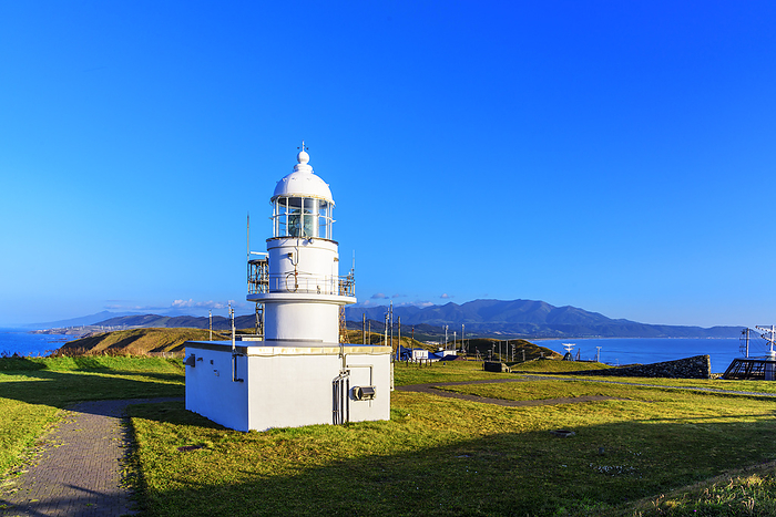 Hokkaido: Cape Erimo Lighthouse and the Hidaka Mountains in the early morning
