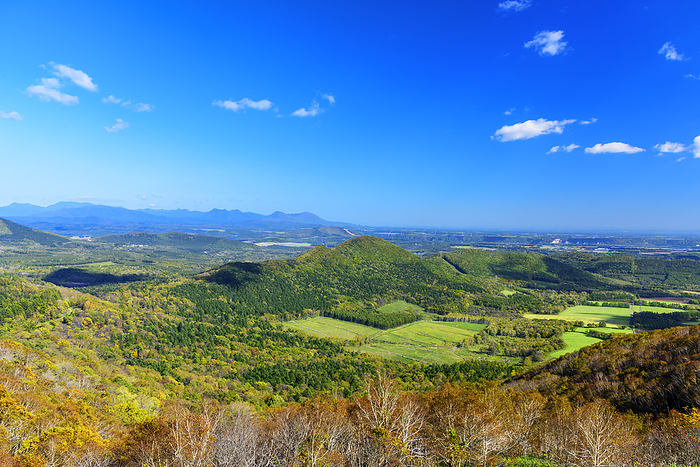 Panoramic view of the Tokachi Plain from the Karikatsu Pass Observatory, Hokkaido