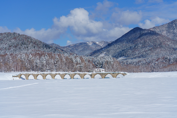Tausubetsu Bridge in winter Sightseeing in East Hokkaido
