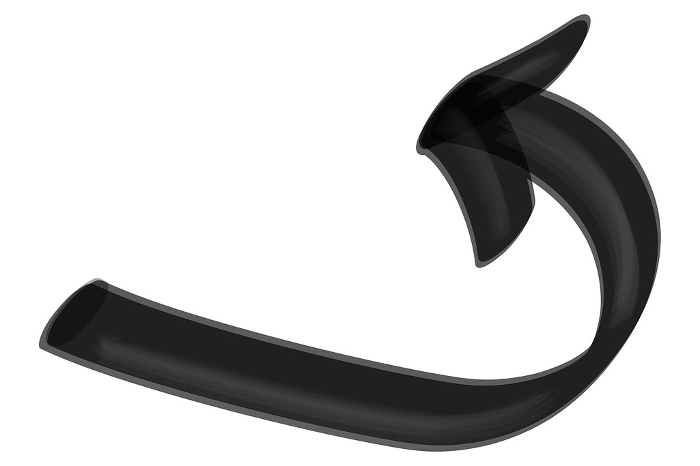 Curved arrow (black) as if drawn with a thick magic marker