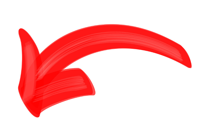 Curved arrow (red) as if drawn with a thick magic marker