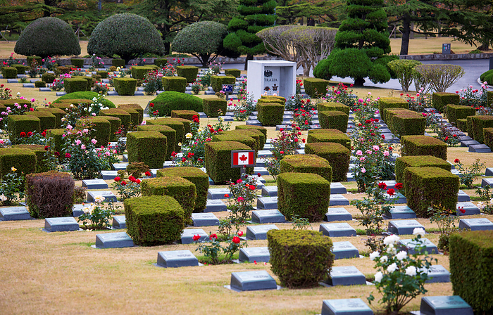 The U.N. Memorial Cemetery in South Korea The U.N. Memorial Cemetery, Nov 10, 2023 : Graveyards of Canadian and Australian soldiers at the U.N. Memorial Cemetery in Busan, about 420 km  261 miles  southeast of Seoul, South Korea. About 2,300 war veterans from 11 countries are buried at the cemetery, including veterans from Canada, Britain, Australia and Turkey. Twenty one countries sent about 1.96 million soldiers and medics during the 1950 53 Korean War. More than 40,000 of the U.N. troops were killed in action and about 10,000 are still missing, according to local media. The Korean War ended in a truce, not a peace treaty.  Photo by Lee Jae Won AFLO 
