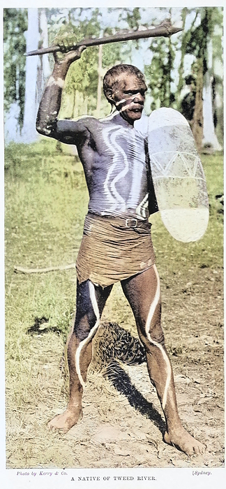 Native of Tweed River Native of Tweed River, New South Wales, Australia. From  The living races of mankind, Vol 1  by Henry Neville Hutchinson  1901 ., by PHOTOSTOCK ISRAEL SCIENCE PHOTO LIBRARY