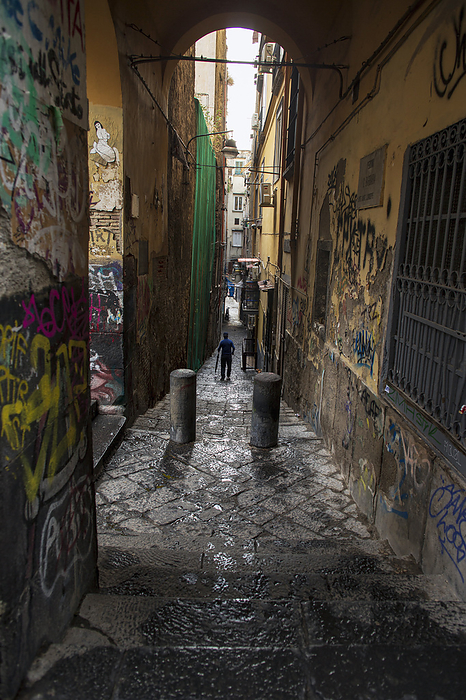 Italy Italy, Campania, Naples, San Giuseppe district, passage between buildings facing Piazzetta Teodoro Monticelli, November 2021., by Jacques Lo c   Photononstop