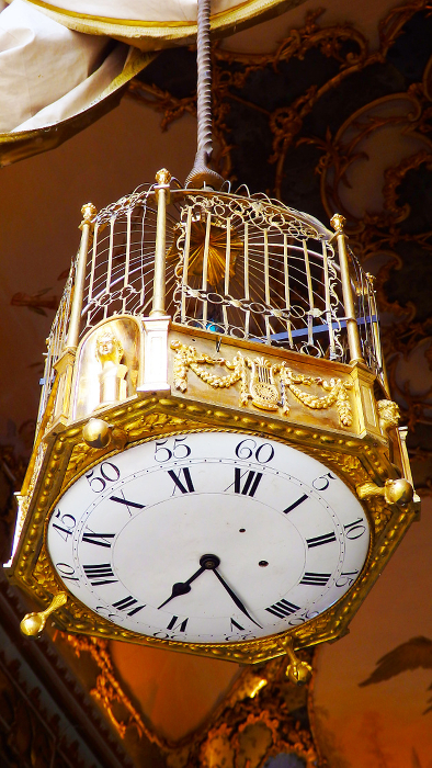 Caserta Palace Golden rare birdcage clock