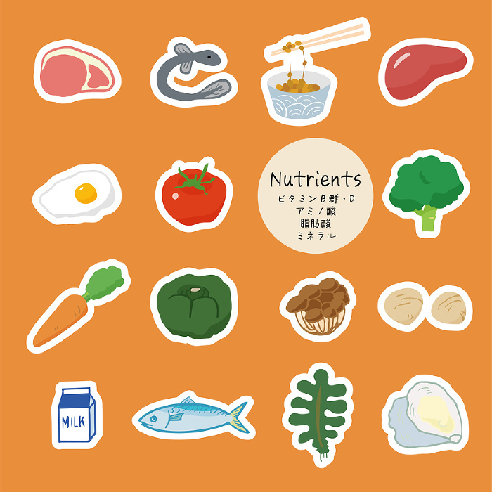 Simple and easy hand-drawn food illustration icon set_seal style