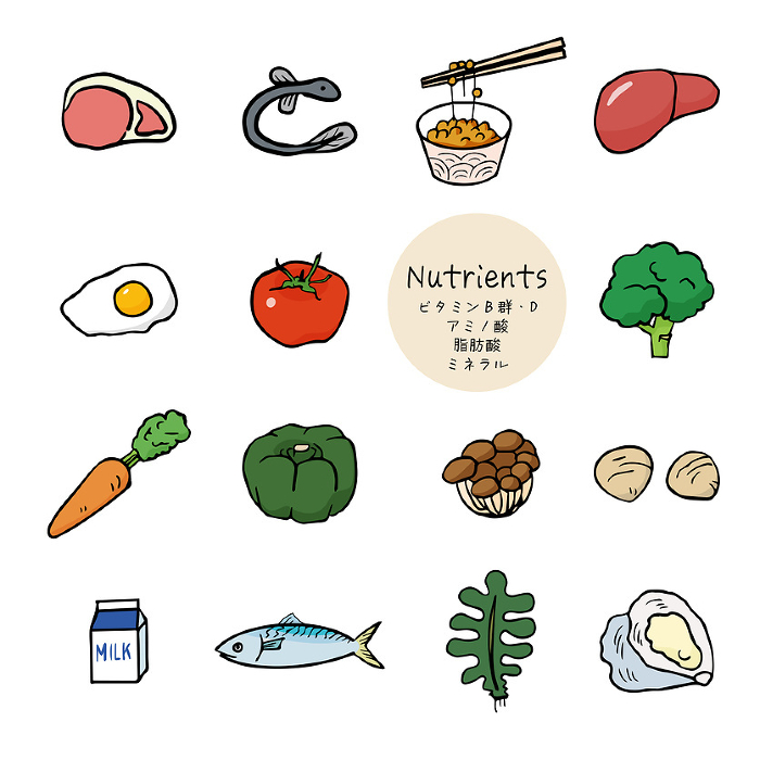 easy and simple hand-drawn food illustration icon set
